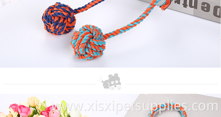 wholesale rope ball with handle for interactive toys for dog